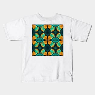 Monarch Butterfly Kaleidoscope: Nature-Inspired Symmetrical Pattern Kids T-Shirt